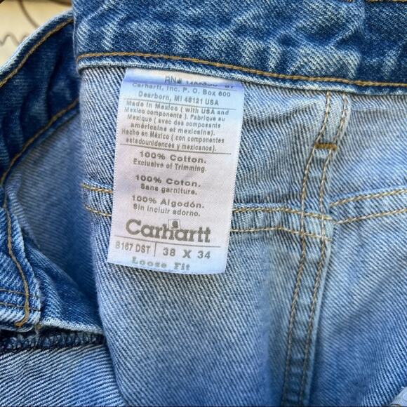 Carhartt Loose Fit Denim Jeans 38x34 B167 DST - Picture 3 of 5
